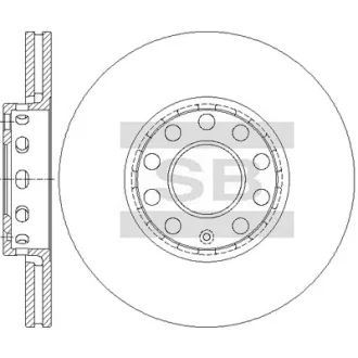 Диск тормозной (кратно 2) передний (вентилируемый) Audi A4 (01-), A6 (-05) (D=28 Hi-Q (SANGSIN) SD5421