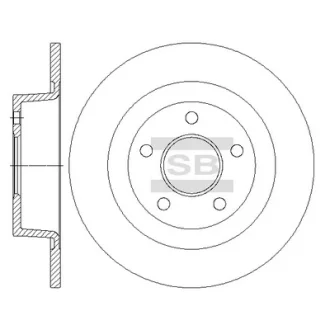 Диск тормозной (кратно 2) задний Transit Connect (02-) (D=277.8mm) Hi-Q (SANGSIN) SD5310