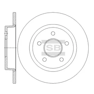 Диск тормозной (кратно 2) задний Ford Focus C-MAX (03-) (D=264.8mm) Hi-Q (SANGSIN) SD5307
