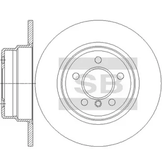 Диск тормозной (кратно 2) задний BMW X5 E53 (D=323.8mm) Hi-Q (SANGSIN) SD5213