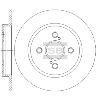 Диск тормозной (кратно 2) задний Toyota Yaris (05-) (D=259.0mm) Hi-Q (SANGSIN) SD4695