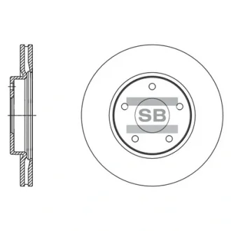 Диск тормозной (кратно 2) передний (вентилируемый) Nissan Juke F15 (10-) (D=279. Hi-Q (SANGSIN) SD4245