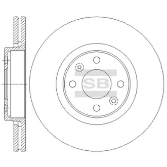 Диск тормозной (кратно 2) передний (вентилируемый) Renault Megane II (D=280.0mm) Hi-Q (SANGSIN) SD3065