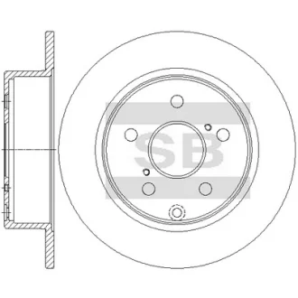 Диск тормозной (кратно 2) задний Toyota Avensis (T25) (03-) (D=279.6mm) Hi-Q (SANGSIN) SD4929
