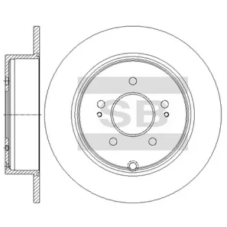 Диск тормозной (кратно 2) задний Mitsubishi Lancer VIII (07-) (D=302.0mm) Hi-Q (SANGSIN) SD4373