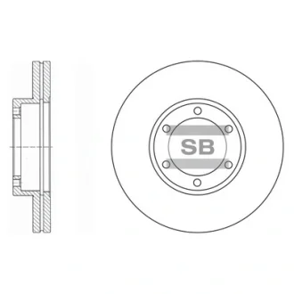 Диск тормозной (кратно 2) передний (вентилируемый) Kia Pregio (-05) (D=257.8mm) Hi-Q (SANGSIN) SD2027