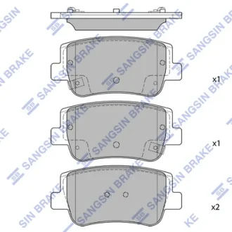 Колодки тормозные задние Hyundai Sonata (21-), KIA K5 (21-) Hi-Q (SANGSIN) SP4535