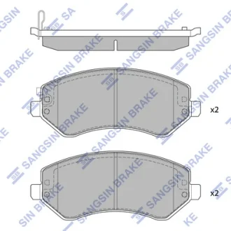 Колодки тормозные передние Chrysler Voyager (-08), Dodge Caravan (04-) Hi-Q (SANGSIN) SP4170