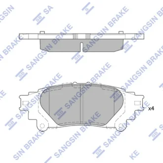 Колодки тормозные задние Lexus IS250 (13-), Prius (11-) Hi-Q (SANGSIN) SP4131
