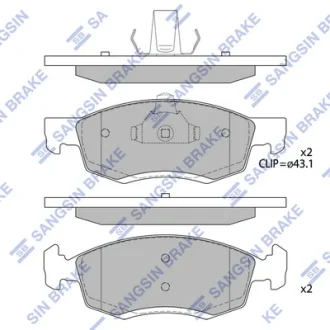 Колодки тормозные передние Renault Logan (04-) Hi-Q (SANGSIN) SP4099