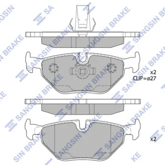 Колодки тормозные задние BMW 5 (-08) Hi-Q (SANGSIN) SP2167