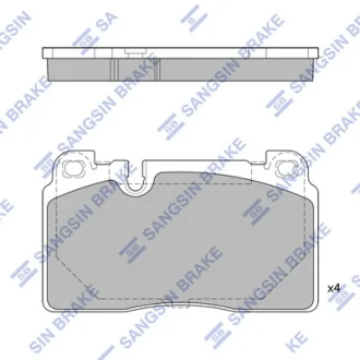 Колодки тормозные передние Audi Q5 (8R) (12-), Porsche Macan (14-) Hi-Q (SANGSIN) SP1960