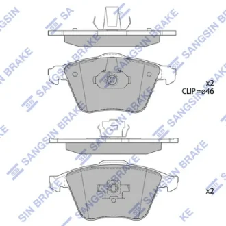 Колодки тормозные передние Opel Vectra C (05-), Volvo C30 (06-) Hi-Q (SANGSIN) SP1784