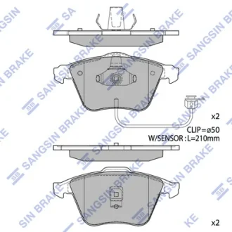 Колодки тормозные передние Audi A6 (4B2,C5) (-05) Hi-Q (SANGSIN) SP1705