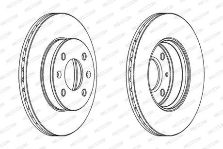 Комплект гальмівних дисків (2 шт) передн лів/прав HYUNDAI GETZ 1.1-1.6 09.02-12.10 FERODO DDF1529C