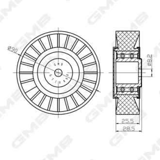 Ролик ремня ГРМ VW Golf II/III/ Passat B3/B4/ Vento/ Audi 80/100 (1.6/1.8/2.0 ga GMB GTC0800