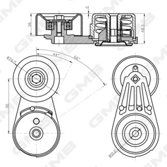 Ролик натяжной ремня генератора Nissan Frontier D40/Pathfinder R51/X‑Trail T30/X GMB GAT31610