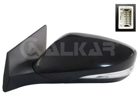 Дзеркало в сборе, ліве,електр., випуклий + обогрів під покрас. + пок.поворот., 6 Pins, ALKAR 6125615 (фото 1)