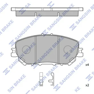 Колодки тормозные передние Nissan X-TRAIL (22-) Hi-Q (SANGSIN) SP4489