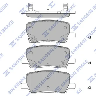 Колодки тормозные задние Tesla MODEL X, Tesla MODEL S Hi-Q (SANGSIN) SP4480