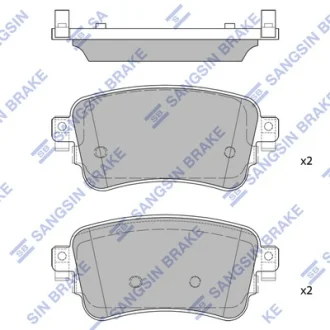 Колодки тормозные задние Citroen C4 (18-), Jumpy (16-), Peugeot Expert (18-) Hi-Q (SANGSIN) SP4362