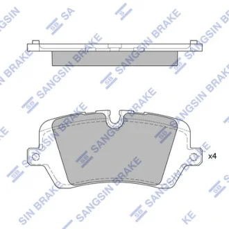 Колодки тормозные задние Land Rover (12-), Range Rover (13-) Hi-Q (SANGSIN) SP1965