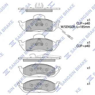Колодки тормозные передние MB ML230 (W163) 98-05,MB ML320 (W163) 98-02 Hi-Q (SANGSIN) SP1923