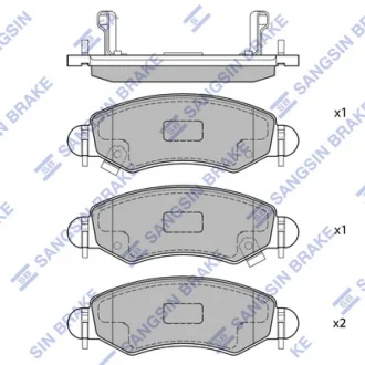 Колодки тормозные передние Opel Agila (A) (-07), Subaru Justy III (G3X) (-07), S Hi-Q (SANGSIN) SP1601