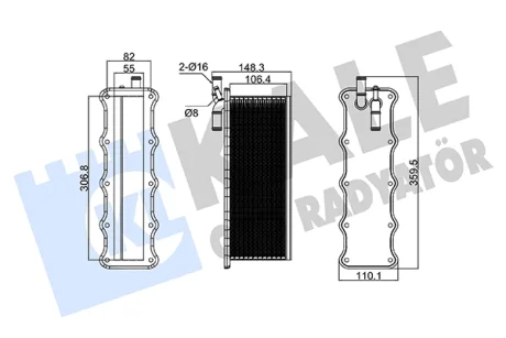 Интеркулер Audi A1, A3, Q3 (10-)/Seat Ibiza (08-)/Skoda Fabia (14-)/VW Golf VII KALE OTO RADYATOR 360710