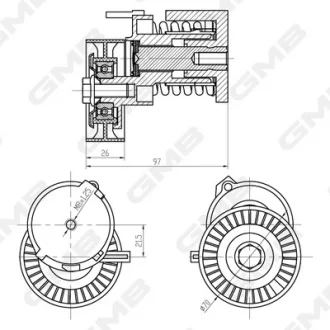 Ролик натяжной ремня генератора VW Golf III/Vento/ Seat Ibiza/Cordoba/ Skoda Fab GMB GAT21190
