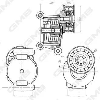 Натяжний ролик поліклинового ременя GMB GAT32770
