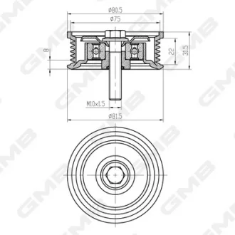 Ролик ремня ГРМ Honda Civic 01–05 (1.7 gasoline D17A/D17Z) GMB GTC1160
