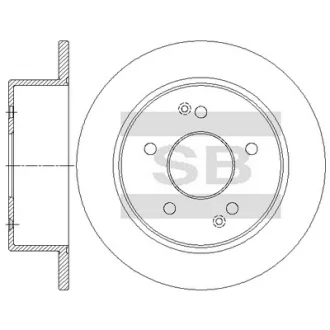 Диск тормозной (кратно 2) задний Ssangyong Korando C 2WD (11-) (D=262.0mm) Hi-Q (SANGSIN) SD3085