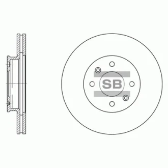 Диск тормозной (кратно 2) передний (вентилируемый) Hyundai Accent IV (D=256.0mm) Hi-Q (SANGSIN) SD1156