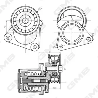 Ролик натяжной ремня генератора Ford Mondeo MK3 00–07 2.0 Duratec HE (CJBA, CJBB GMB GAT32380