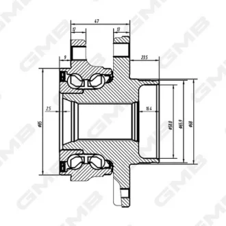 Ступиця колеса переднього Nissan Qashqai 13-/ Renault Kadjar 15/Magane 15-/Scenic 16-/Grand Scenic 16-/Koleos 17-/Talisman 13- GMB GH34890M