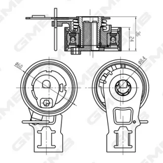 Натягувач ременя ГРМ Ford Transit/Transit Custom (2.2 TDCi DRFB, DRFF, DRFG, DRFA) GMB GTB1020