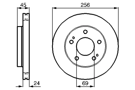 Диск гальмівний передн лів/прав DODGE AVENGER MITSUBISHI ECLIPSE I, ECLIPSE II 2.0/2.5 04.91-12.07 BOSCH 0986478708