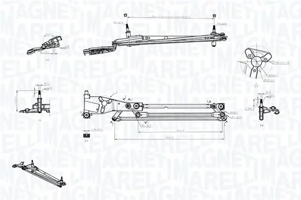 Механізм склоочисників передн (без мотора) FORD FOCUS I 08.98-06.07 MAGNETI MARELLI 085570706010 (фото 1)