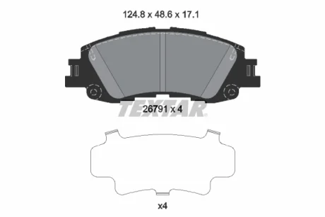 Комплект гальмівних колодок передн, TOYOTA YARIS 1.5/1.5H 02.20- TEXTAR 2679101