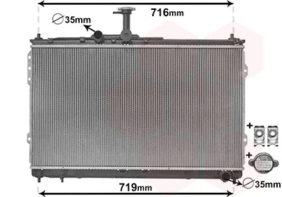 Радіатор охолодження HYUNDAI H1 Van Wezel 82002418 (фото 1)