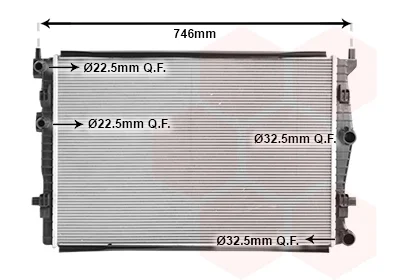 Радіатор охолодження AUDI A3/ VOLKSWAGEN CADDY/TOURAN/T-ROC 10/17+ Van Wezel 58012733