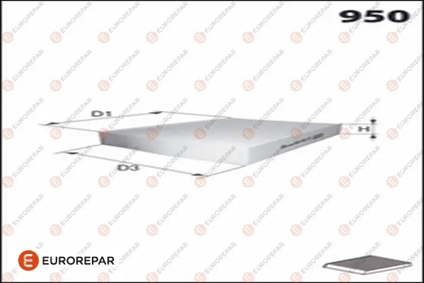 Фільтр салону Mitsubishi Outlander 06- Eurorepar 1682951580 (фото 1)