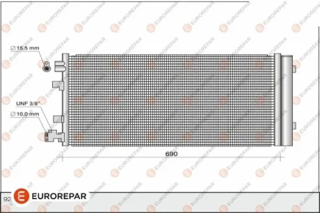 Радіатор кондиціонера MEGANE/SCÉNIC 1.4-2.0 08-16 Eurorepar 1610163380