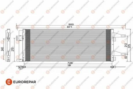 Радіатор кондиціонера Citroen Jumper/Peugeot Boxer/Fiat Ducato 2.0-3.D 06- Eurorepar 1610161780