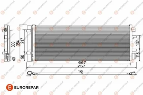 Радіатор кондиціонера Renault Fluence/Scenic III/Megane III 08- Eurorepar 1618099780