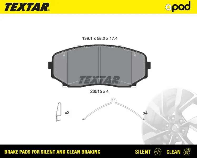 Колодки тормозные textar a-pad TEXTAR 2351503SC (фото 1)