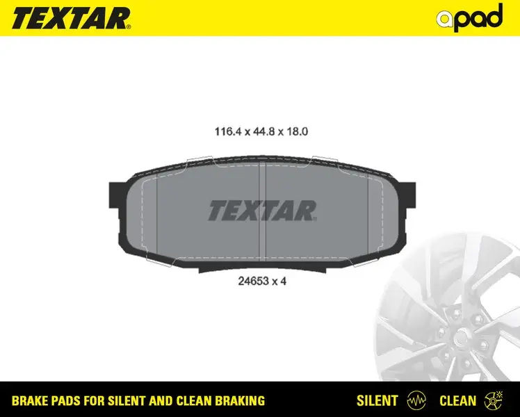 Колодки тормозные textar a-pad TEXTAR 2465301SC (фото 1)