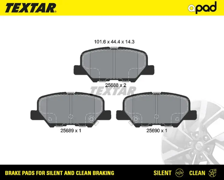 Колодки тормозные textar a-pad TEXTAR 2568801SC (фото 1)
