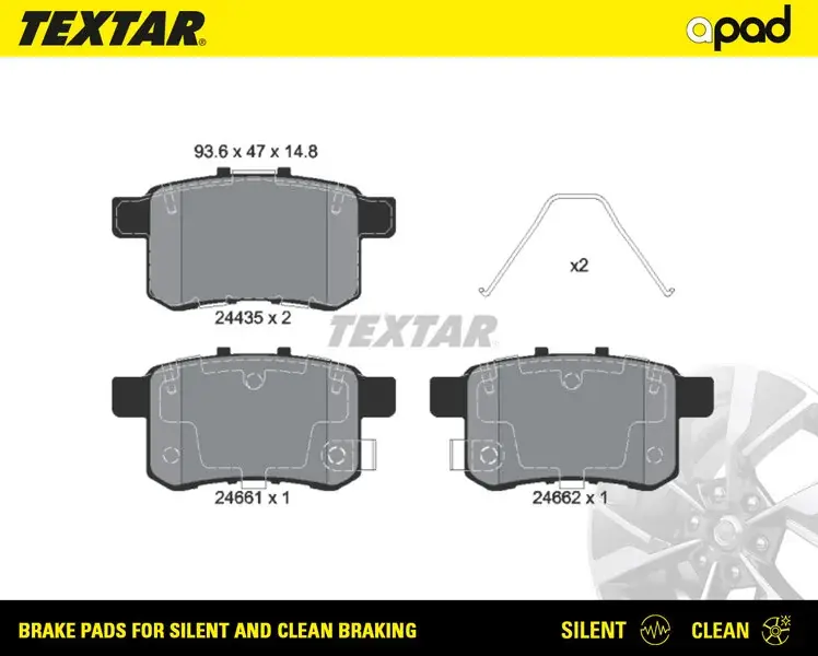 Колодки тормозные textar a-pad TEXTAR 2443501SC (фото 1)